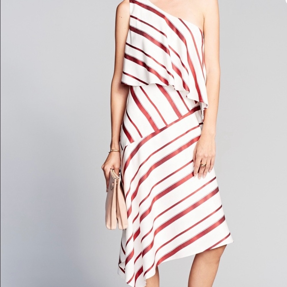 Banana Republic Elegant One-Shoulder Striped Dress size 4